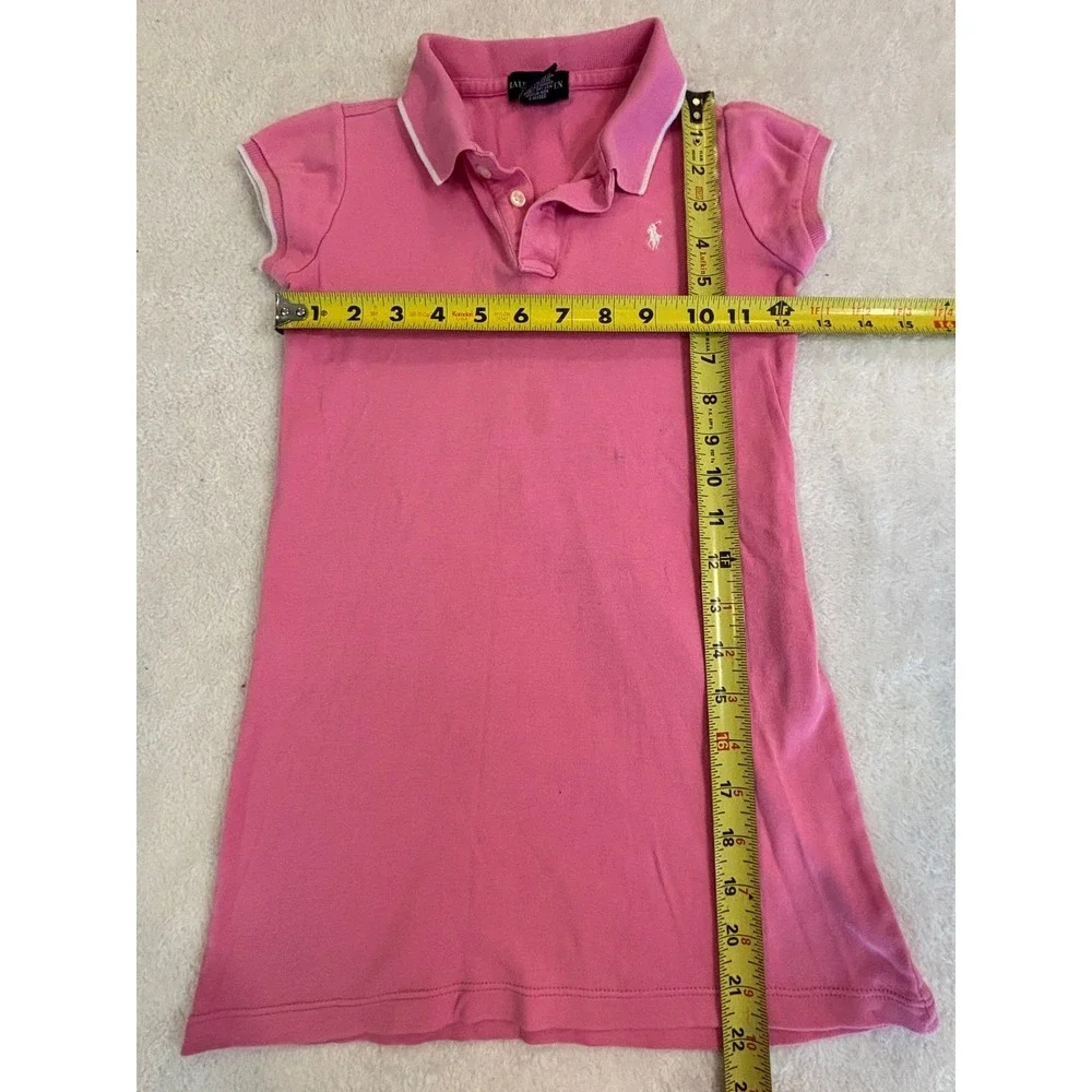 Ralph Lauren Girls Pink Polo Dress Short Sleeve Size 6 Pony Logo Preppy